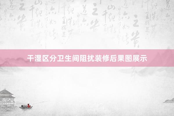 干湿区分卫生间阻扰装修后果图展示